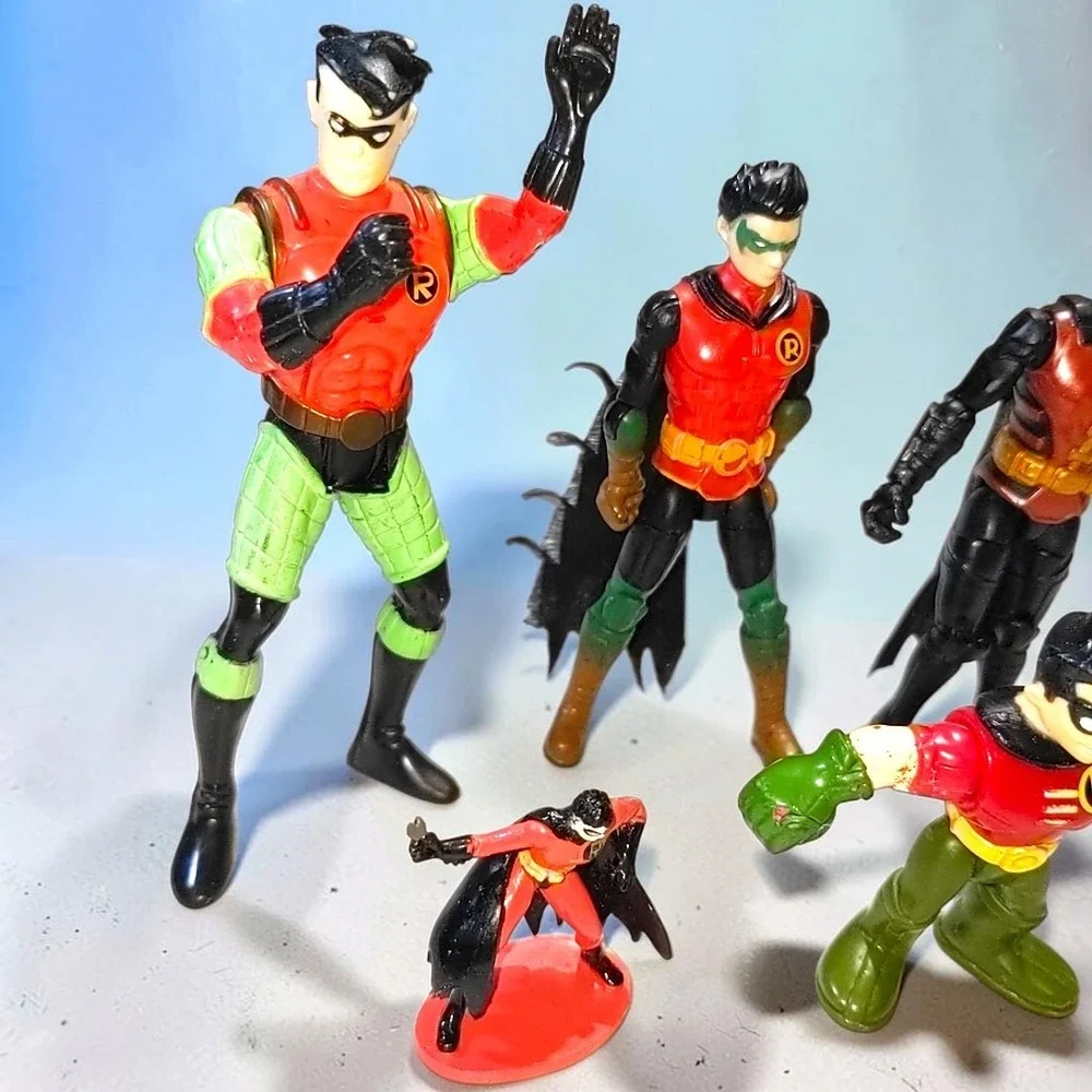DC Comics Robin Action Figure Lot 5pc Batman Superhero Toy Mixed Eras Figures